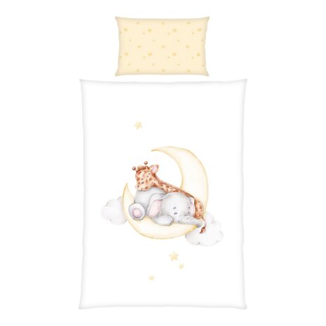 Baby Best Renforcé Wende-Bettwäsche Sleeping on the moon 40x60 / 100/135 cm