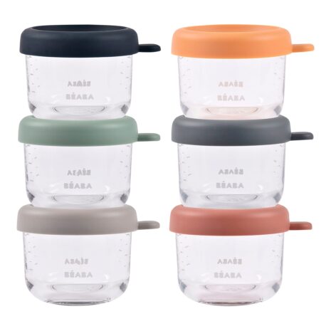 Beaba 6er-Set Portionsbehälter aus Glaus 150 ml