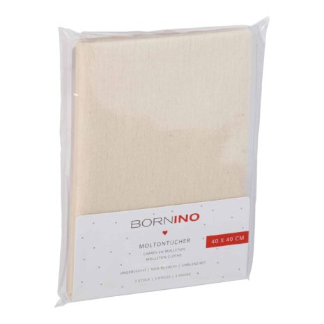 Bornino Lieblinge 3er-Pack Moltontücher 40x40 cm ungebleicht natur