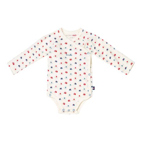 Bornino Lieblinge 3er-Pack Wickelbodys langarm Elefant Ringel