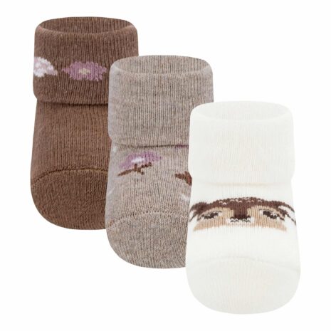 Ewers 3er-Pack Erstlingssocken Reh Blumen