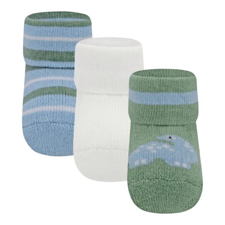 Ewers 3er-Pack Erstlingssocken Ringel Dino