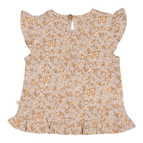 Feetje Krepp-T-Shirt Flügelarm Blumen Rüschen