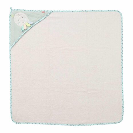 Fehn Kapuzenbadetuch Oktopus Meereskinder 80x80 cm grau