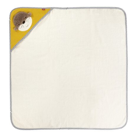 Fehn Kapuzenbadetuch Otter Theo 80x80 cm weiss | gelb | blau