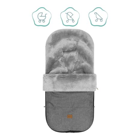 Fillikid Winterfußsack Lammfell Makalu Alpina grau