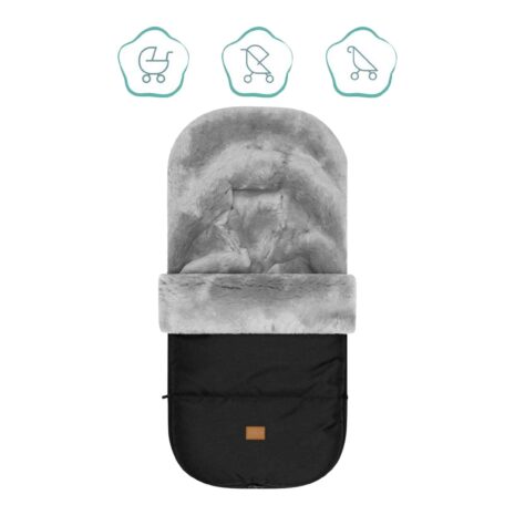 Fillikid Winterfußsack Lammfell Makalu Alpina schwarz