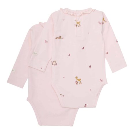 Fixoni 2er-Pack Bodys langarm Rüschenkragen Reh