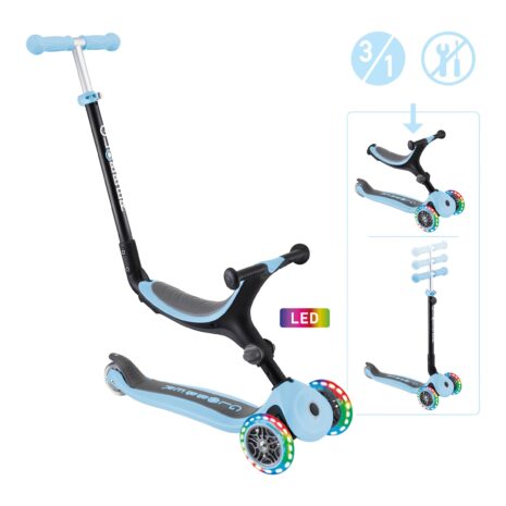 Globber 3in1 Scooter Go-Up mit Leuchtrollen