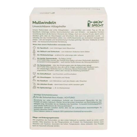 Grünspecht 5er-Pack Bio-Mullwindeln