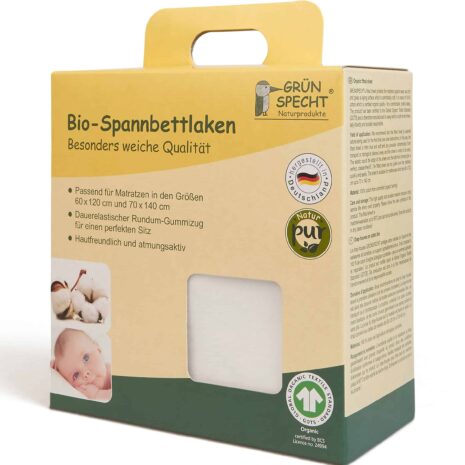 Grünspecht Bio-Spannbetttuch 60x120 - 70x140 cm