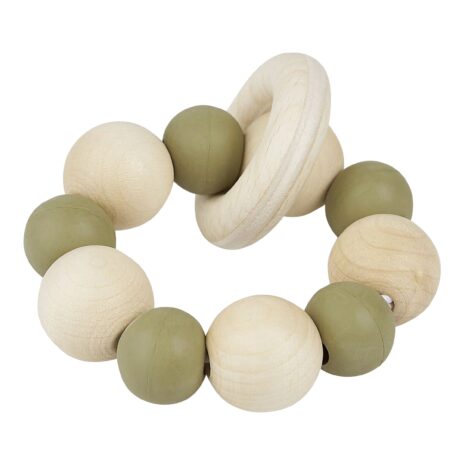 Grünspecht Greifring aus Holz mit Kautschuk