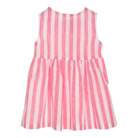 Gymp Leinen-Kleid ohne Arm Streifen