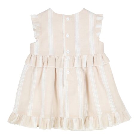 Gymp Webkleid Flügelarm Streifen Rüschen