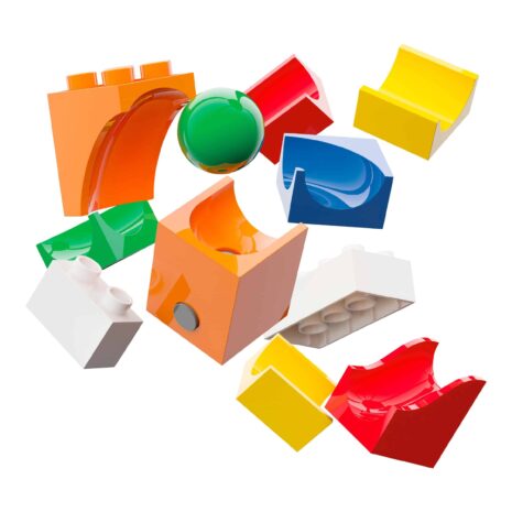 Hubelino Kugelbahn Erweiterung Katapult 41-tlg.