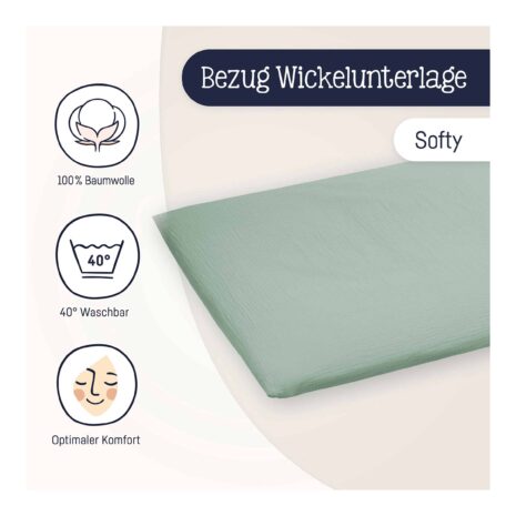 Julius Zöllner Wickelauflagenbezug Terra Musselin 75x85 cm