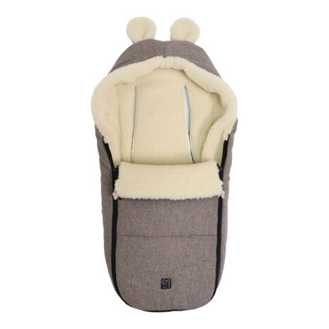 Kaiser Winterfußsack HOODY MAUS WOOL für Babyschalen braun