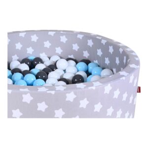 Knorrtoys Bällebad soft - Grey white stars mit 300 Bällen