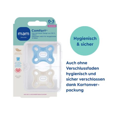 Mam 2er-Pack Schnuller Comfort Silikon 0-3M