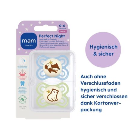Mam 2er-Pack Schnuller Perfect Night Silikon