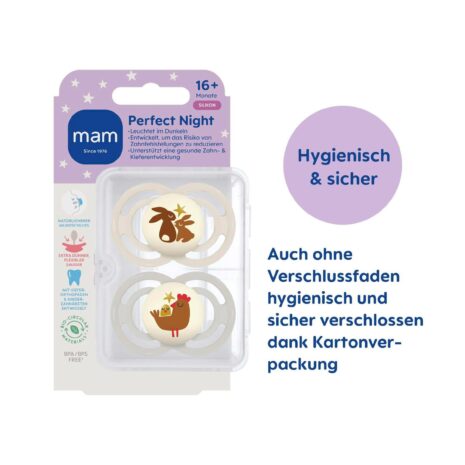 Mam 2er-Pack Schnuller Perfect Night Silikon