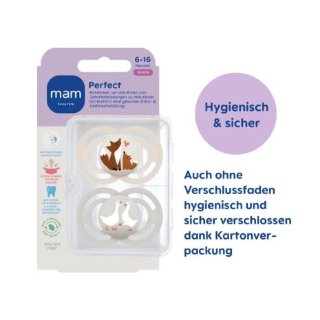 Mam 2er-Pack Schnuller Perfect Silikon Mam 2er-Pack Schnuller Perfect Silikon