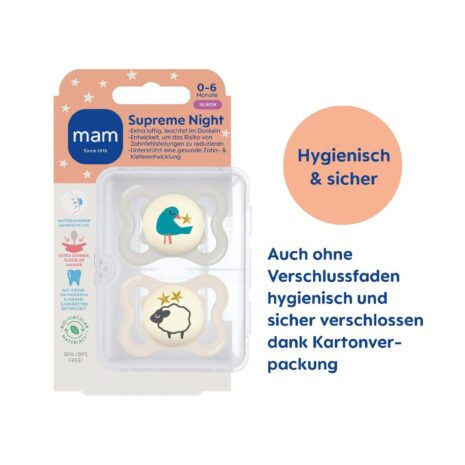 Mam 2er-Pack Schnuller Supreme Night Silikon