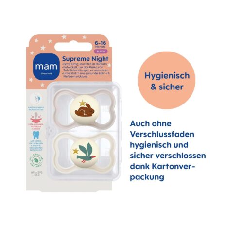Mam 2er-Pack Schnuller Supreme Night Silikon
