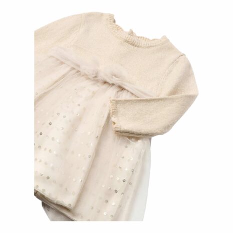 Mayoral Tüllkleid langarm 2in1 Strickpullover mit Tüllrock Pailletten