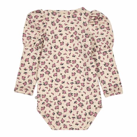 Müsli Body langarm mit Puffärmel Blumen