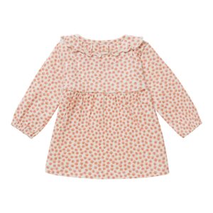 Noppies Krepp-Kleid langarm Blumen Rüschenkragen