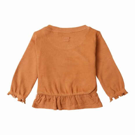 Noppies Shirt langarm Rippqualität Krepp-Volant