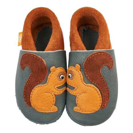 Orangenkinder Krabbel- und Hausschuhe Eichhörnchen