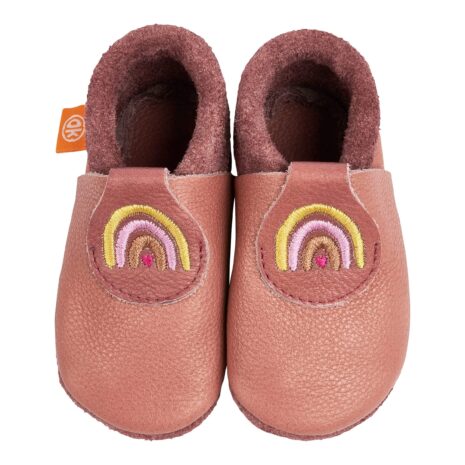Orangenkinder Krabbel- und Hausschuhe Regenbogen