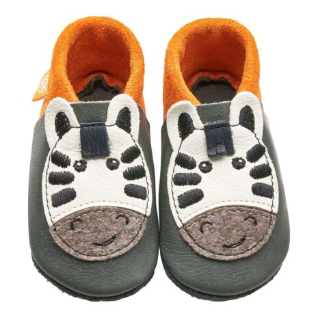 Orangenkinder Krabbel- und Hausschuhe Zebra