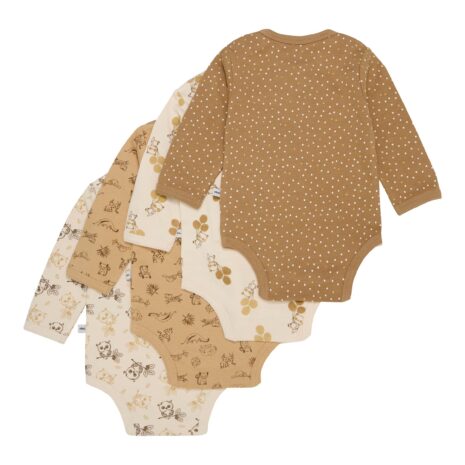 Pippi 4er-Pack Bodys langarm Tiere Punkte