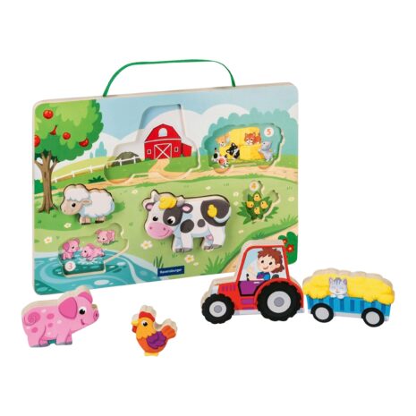 Ravensburger Play+ Magnetisches Holz-Zähl-Puzzle: Bauernhof