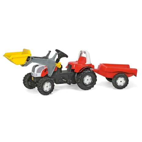 Rolly Toys® Trettraktor rollyKid Steyr 6165 CVT mit Frontlader und Anhänger