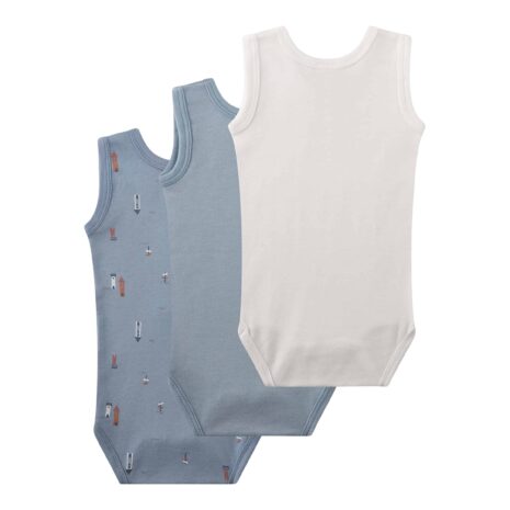 Sanetta 3er-Pack Bodys ohne Arm Türme