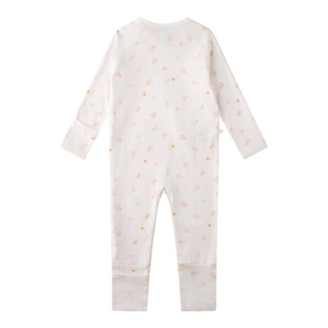 Sanetta Schlafoverall mit Klappfuß Blumen