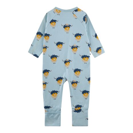 Sanetta Schlafoverall mit Klappfuß Highland Cattle