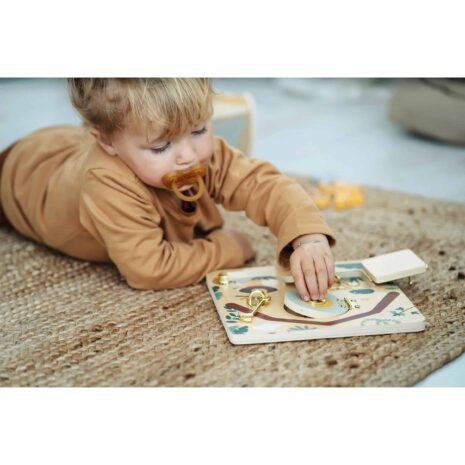 Small Foot Motorikbrett Schloss und Riegel Safari