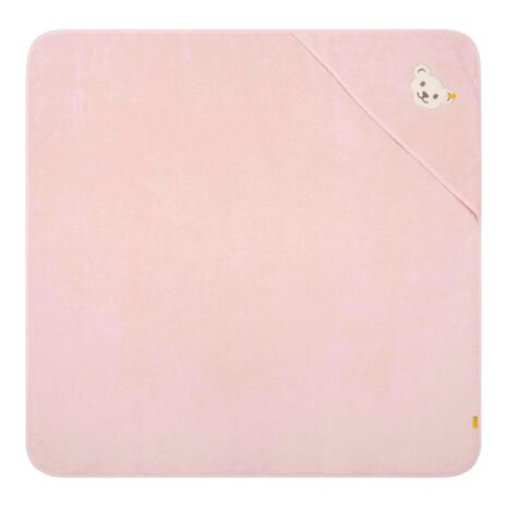 Steiff Kapuzen-Badetuch Frottee Bär rosa