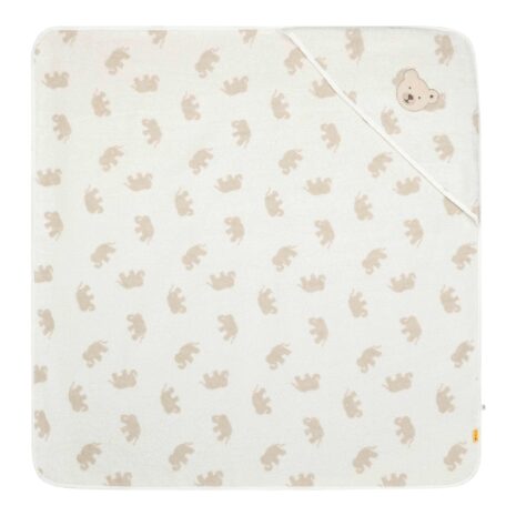 Steiff Kapuzenbadetuch Frottee Bär Elefanten weiss