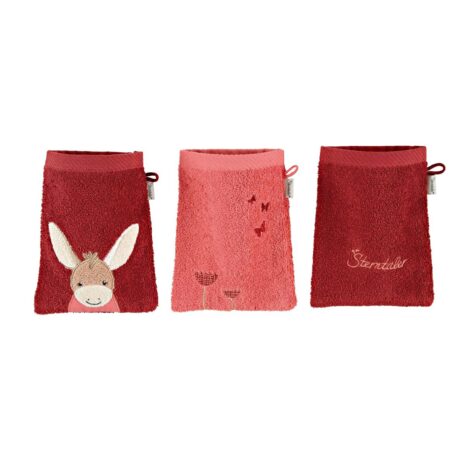 Sterntaler 3er Pack Waschlappen rot