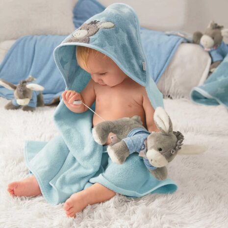 Sterntaler Kapuzenbadetuch 80x80 cm blau