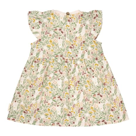 Sterntaler Kleid kurzarm Leinenoptik Blumen