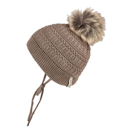 Sterntaler Winter-Strickmütze mit Bommel Fake Fur