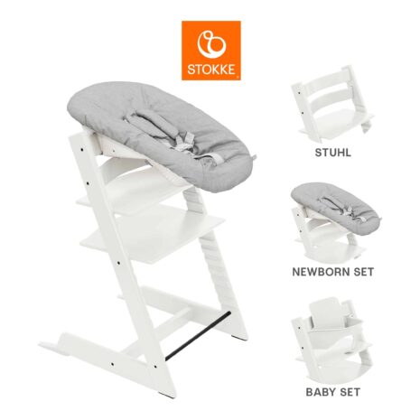 Stokke® Tripp Trapp® Bundle Treppenhochstuhl inkl. Newbornset Light Grey & Babyset
