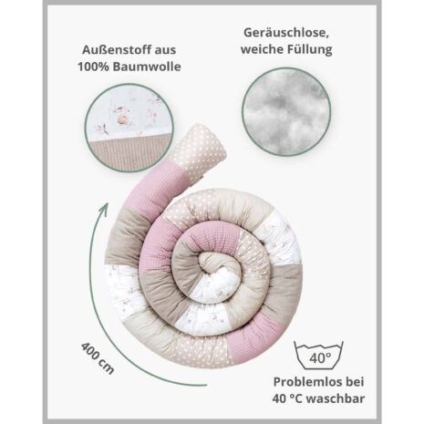 Ullenboom Nestchenschlange 400 cm Waffelpiqué/Cord